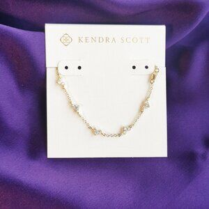 Kendra Scott - Haven Heart - Gold White Crystal Strand Necklace